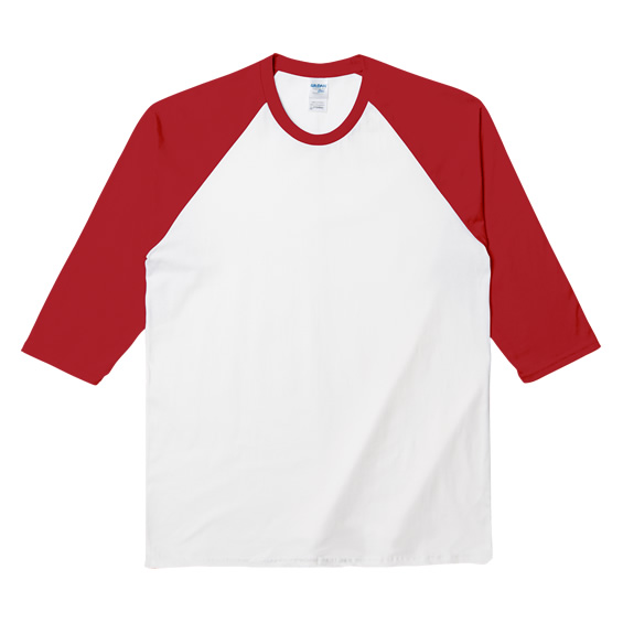 Gildan アダルトラグランｔシャツ 七分 プリント工場の丸昇